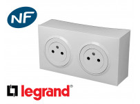 Prise électrique double Legrand Dooxie™ surface saillie