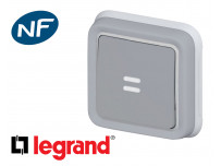 Interrupteur temporisé à voyant Legrand Plexo™ gris encastré