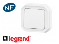 Interrupteur va-et-vient simple Legrand Plexo™ blanc encastrée