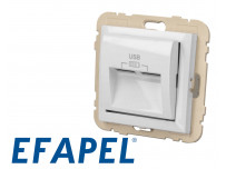 Prise chargeur USB double blanc Efapel Logus 90