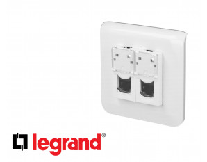 Prise RJ45 Cat6 double Legrand Mosaic™ complète