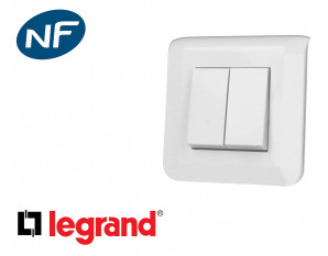 Interrupteur va et vient double Legrand Mosaic™ complet
