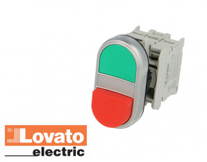 Bouton poussoir double. Vert et Rouge avec LED