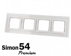 Plaque enjoliveur quadruple verre givré Simon Premium