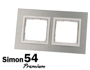 Plaque enjoliveur double finition inox Simon Premium