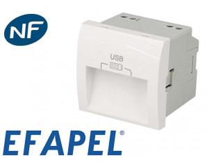 Prise chargeur USB double Efapel Quadra & Latina (45x45)