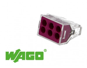 50 connecteurs WAGO 6 entrées (violet)