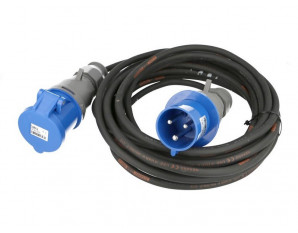 adaptateur caravane P17 16A mono male bleu vers prise femelle