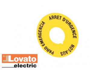 Signalétique disque avec annotation arrêt d'urgence
