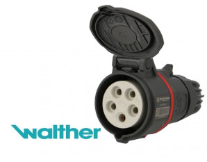 Prise triphasé femelle CEE, 5 x 16A, pour prolongateur Walther Neo