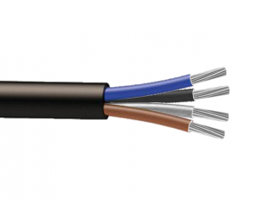 Cable aluminium AR2V 4X (marron / noir / gris / bleu) à la coupe