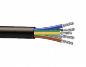 Cable aluminium AR2V 5G (marron / noir / gris / bleu / v-j) à la coupe