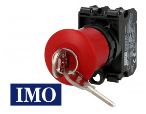Arrêt d'urgence IMO complet à accrochage avec clé Ø22mm, 1NO+1NC