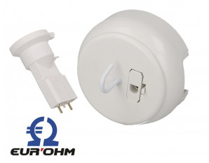 Boite DCL en saillie complète, avec piton et douille E27 Eur'ohm diam. 85mm