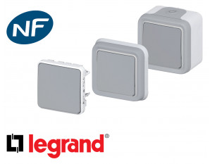 Poussoir simple Legrand Plexo™ gris