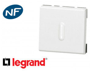 Poussoir lumineux 2 modules Legrand Mosaic composable