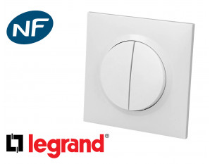Bouton poussoir double Legrand Dooxie™ complet