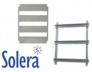 Châssis avec plastron 54 modules pour coffret polyester 400x500 Solera Polibox 