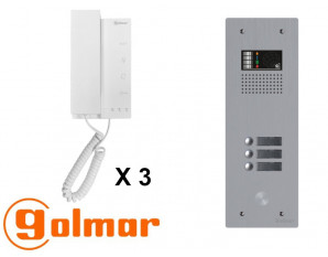 Kit interphone avec 3 combinés GOLMAR Collectif