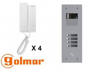 Kit interphone avec 4 combinés GOLMAR Collectif