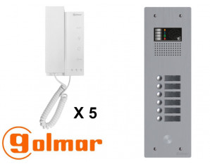 Kit interphone avec 5 combinés GOLMAR Collectif