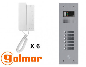 Kit interphone avec 6 combinés GOLMAR Collectif