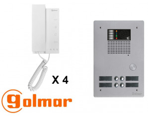 Kit interphone avec 4 combinés GOLMAR Collectif