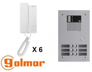 Kit interphone avec 6 combinés GOLMAR Collectif