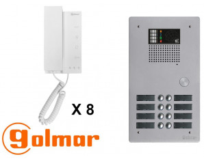 Kit interphone avec 8 combinés GOLMAR Collectif