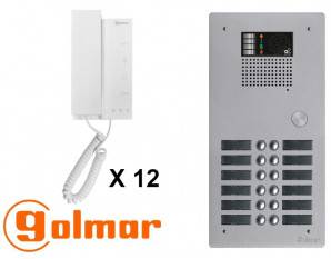 Kit interphone avec 12 combinés GOLMAR Collectif