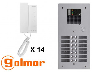 Kit interphone avec 14 combinés GOLMAR Collectif