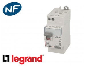 Disjoncteur différentiel Phase + Neutre - type AC - 30mA - 16A - 2 modules  - particulier