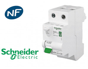 Interrupteur différentiel 2P 40A 30mA Type A Schneider Resi9 XE