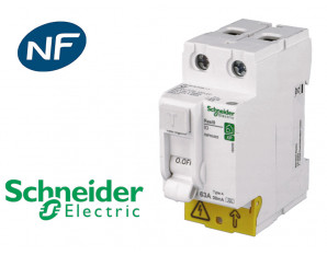 Interrupteur différentiel 2P 63A 30mA Type A Schneider Resi9 XP