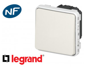 Interrupteur va-et-vient Legrand Plexo™ blanc composable