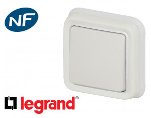 Interrupteur va-et-vient simple Legrand Plexo™ blanc encastrée