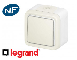 Interrupteur va-et-vient simple Legrand Plexo™ blanc complet