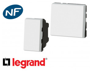 Interrupteur ou Va-et-vient Mosaic Legrand Noir complet 2 modules