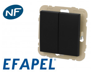Interrupteur va-et-vient double noir mat Efapel Logus 90