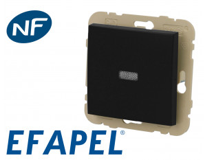 Interrupteur va-et-vient lumineux noir mat Efapel Logus 90