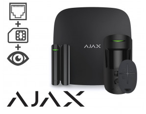 Alarme sans fil AJAX HUB2 (GSM + Ethernet), avec fonction levée de doute, noire