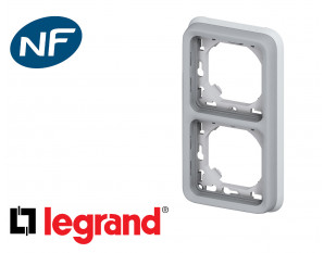 Plaque double verticale Legrand Plexo™ gris composable