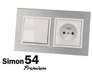 Plaque enjoliveur finition inox Simon Premium