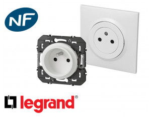 Legrand - Interrupteur + prise de courant avec terre Appareillage Saillie -  Blanc