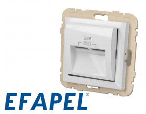 Prise chargeur USB double Efapel Quadra & Latina (45x45)