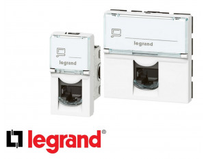 Double prise connecteur RJ 45 - Cat 6 FTP - Mosaic - Communication Mosaic  Legrand