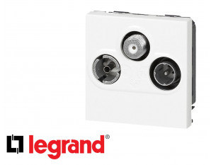 Prise TV/FM/SAT 2 modules Legrand Mosaic composable