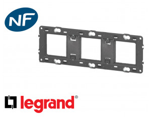 Support de fixation 3 postes Legrand Mosaic composable