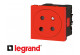 Prise de courant 16A rouge à détrompeur 2P+T Legrand Mosaic composable