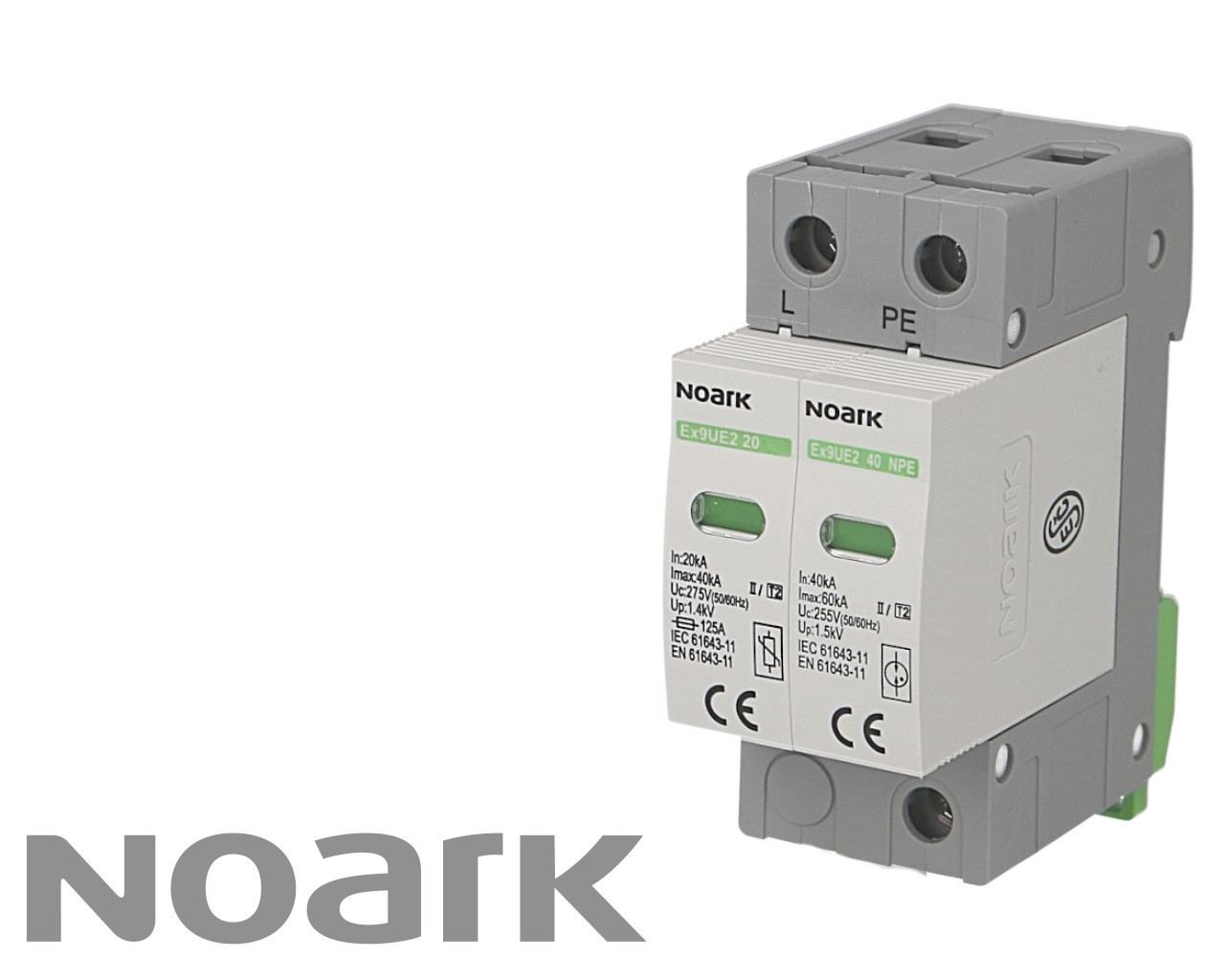 Parafoudre modulaire monophasé à cartouche Noark Ex9UE2